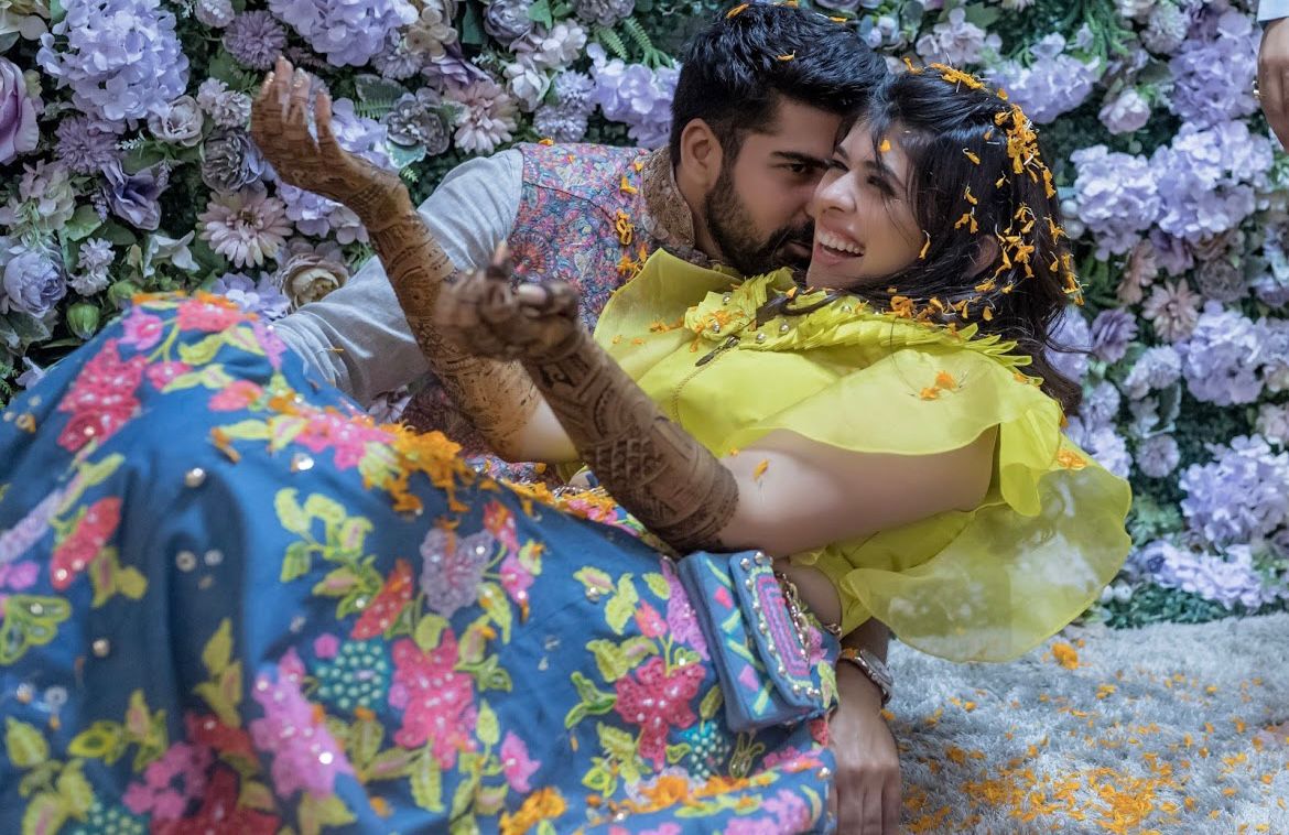 Yash and Megha at their Mehendi function